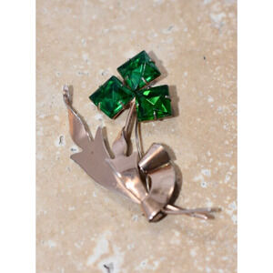 Rare Large Vintage JORDAN Sterling Silver & Rose Gold Vermeil Wash Brooch c.1940